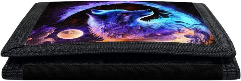 GLUDEAR Kids Boys Girls Wallet Trifold Youth Wallet Coin Pocket Card Holders Outdoor Novelty Wallet Money Organizer,Flame Wolf - Image 5